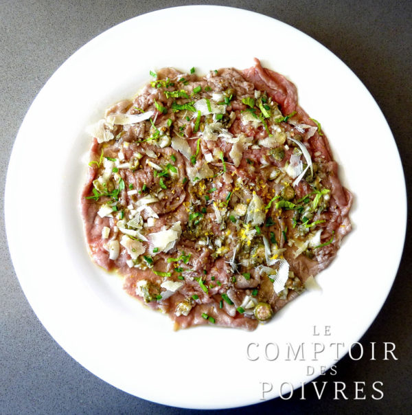 Carpaccio de veau aux câpres