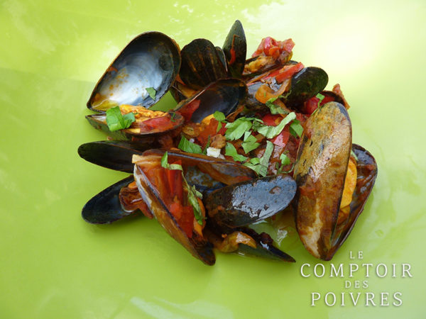 Moules au basilic