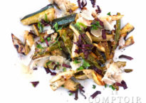 Poêlée de courgettes, asperges et artichauts