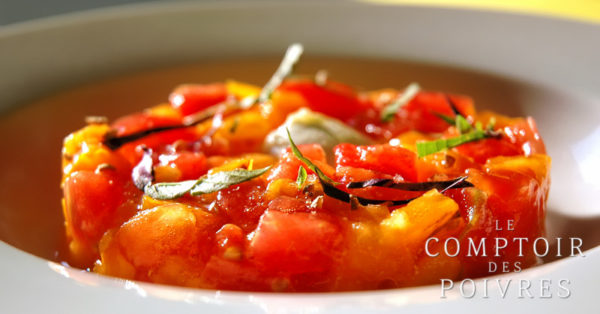 Tartare de tomates à la mozzarella di buffala