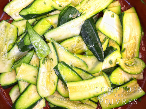 Courgettes marinées