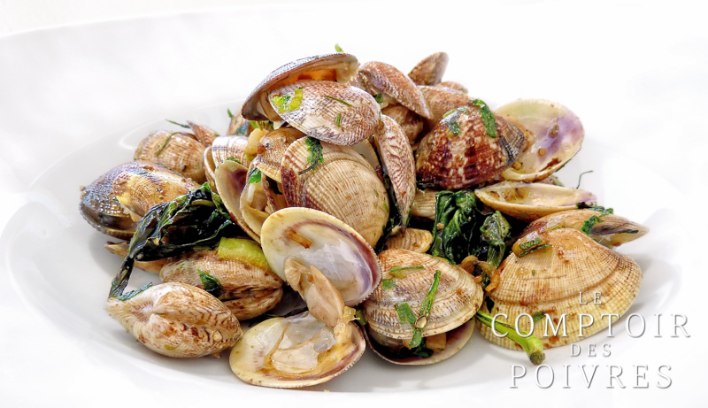 Coques à la plancha aux herbes